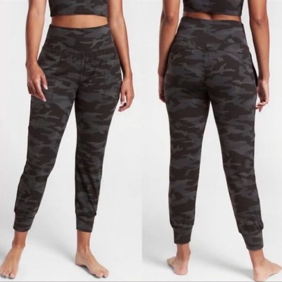 Athleta Salutation Jogger Camo Black Grey ST Tall - Picture 1 of 7
